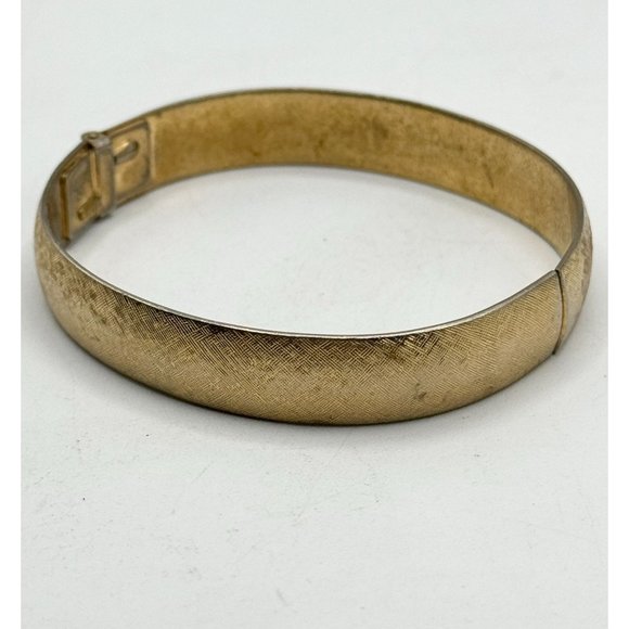 Vintage Monet Brushed Gold Bangle Bracelet - Picture 1 of 4